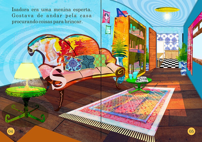 Ilustração infantil sala criativa