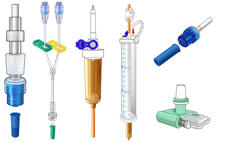 Desenho de equipos hospitalares.